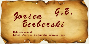 Gorica Berberski vizit kartica